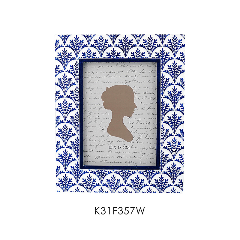Blue Pattern Poly Resin Photo Frame