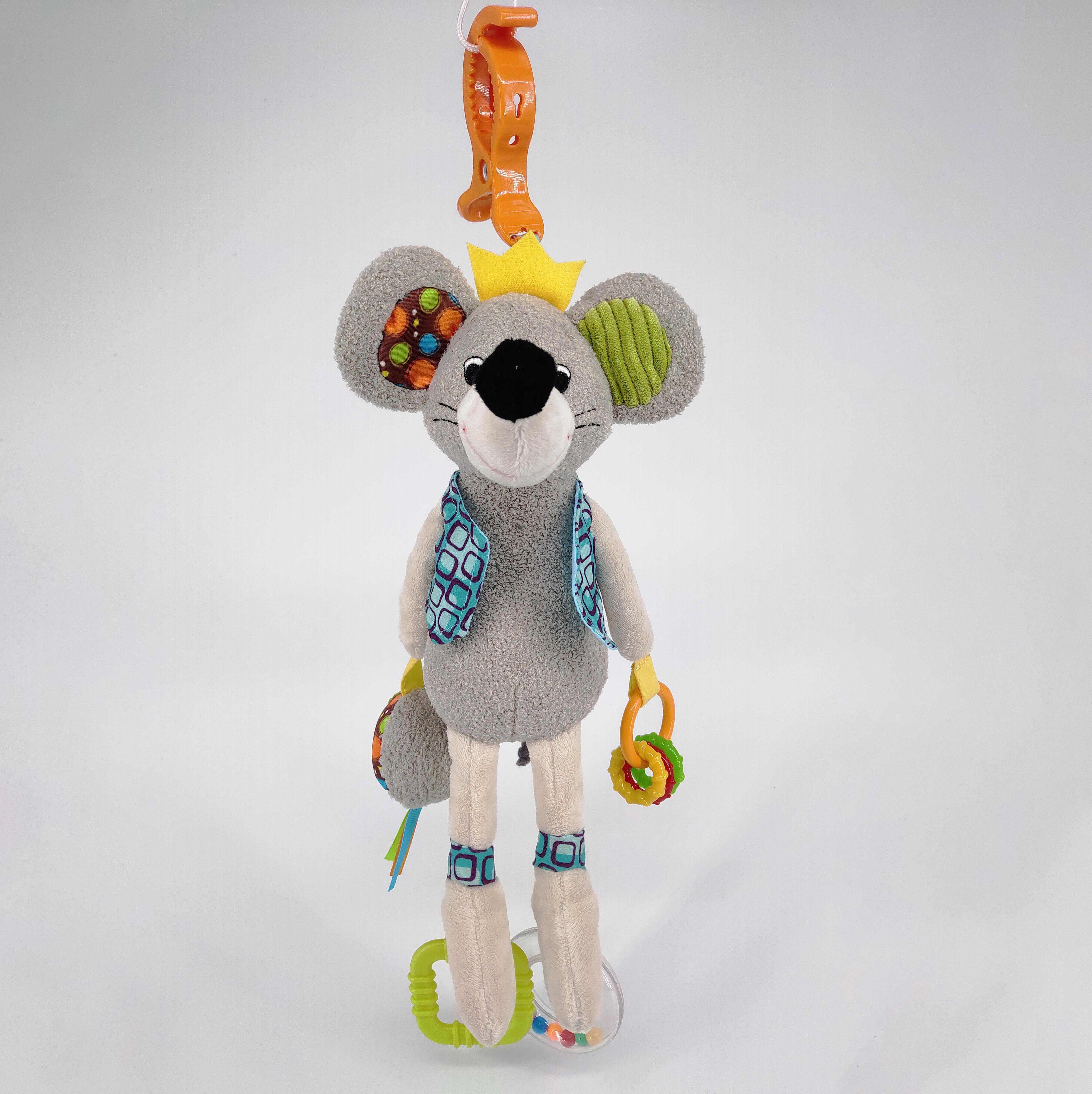 Travelling mouse with rattle,squeaker,teether