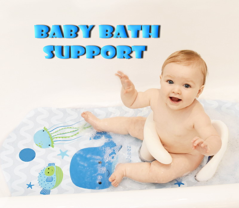 Safety Baby bath seat and printed Baby Cartoon Bath mat set With Hot Water Indicator