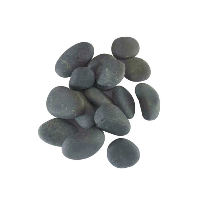 Dark grey dry honed matte unpolished garden pebble stone