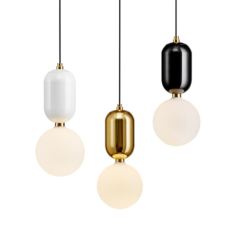 Hanging glass shade moden E27 led for loft hotel cafe shop