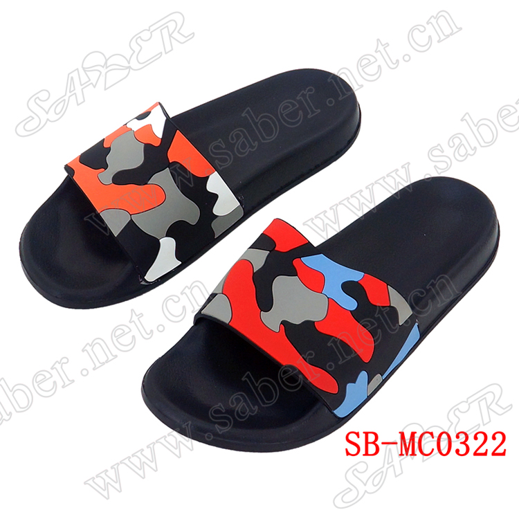 New Design Chunky Low Heel Foot Sandal Man Custom Slide Slipper