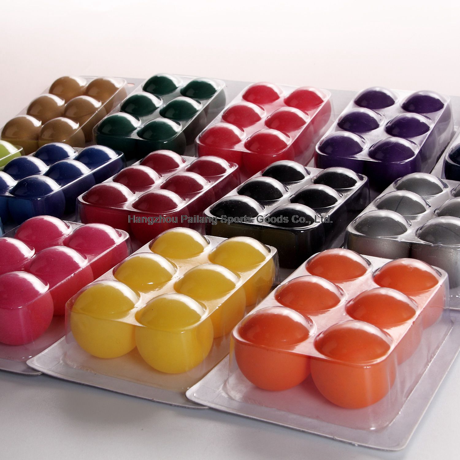 Colourful table tennis ball