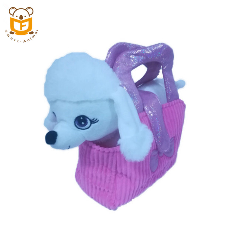 Funny kids favorite stuffed animal plush dog carrying bag toy