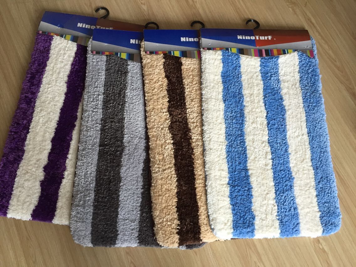 High quality soft fashion Microfiber bath rug non slip mat with TPR bottom