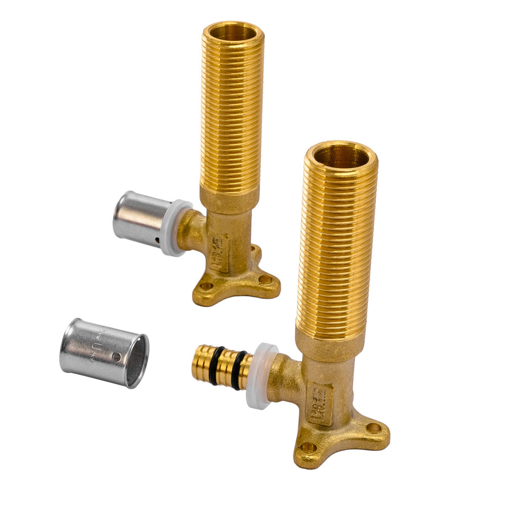 longer Male elbow with plate 95mm