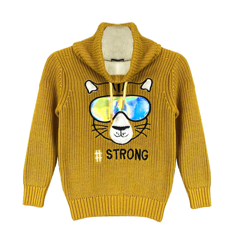 Boys' Casual Long Sleeve Cartoon Turtleneck Knit Sweater Pullover