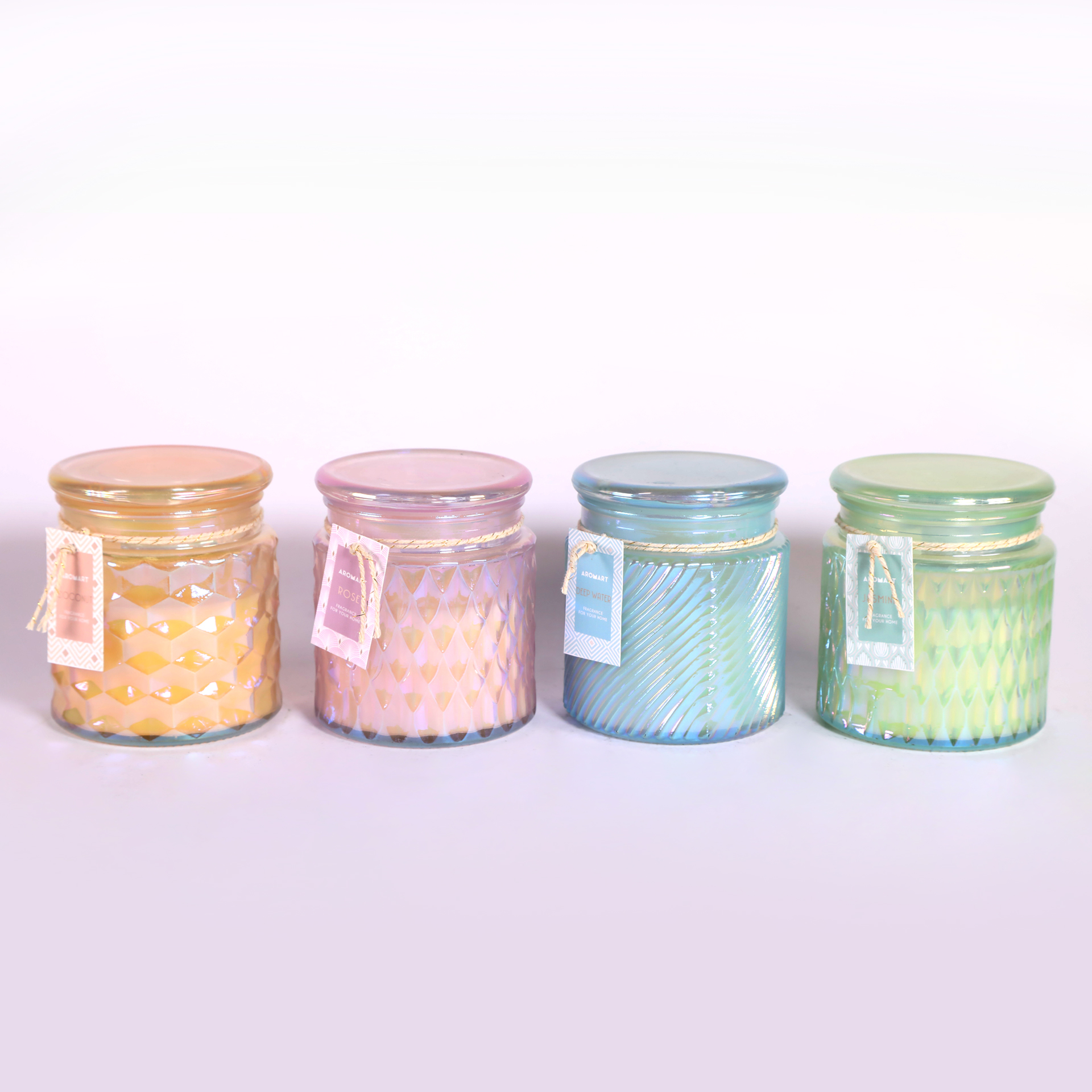 Decorated Embossed Scented Glass Candle