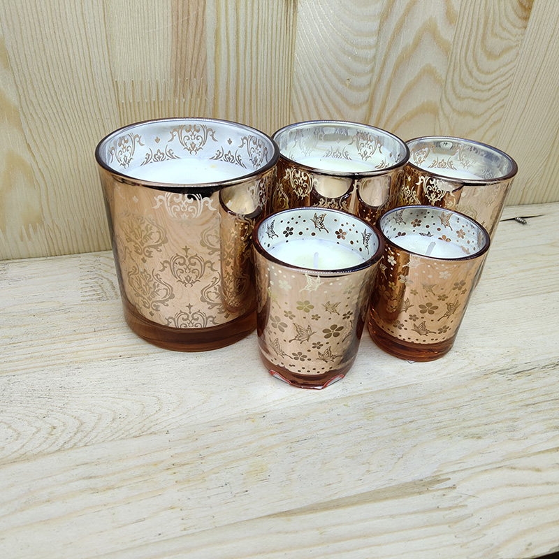 Glass candle、soy wax、 scented candle、electroplated glass wax home decor
