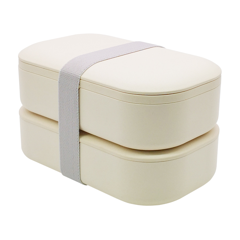 TF109 4-in-One Sleek and Modern Stackable Bamboo fiber Double Bento Lunch Box