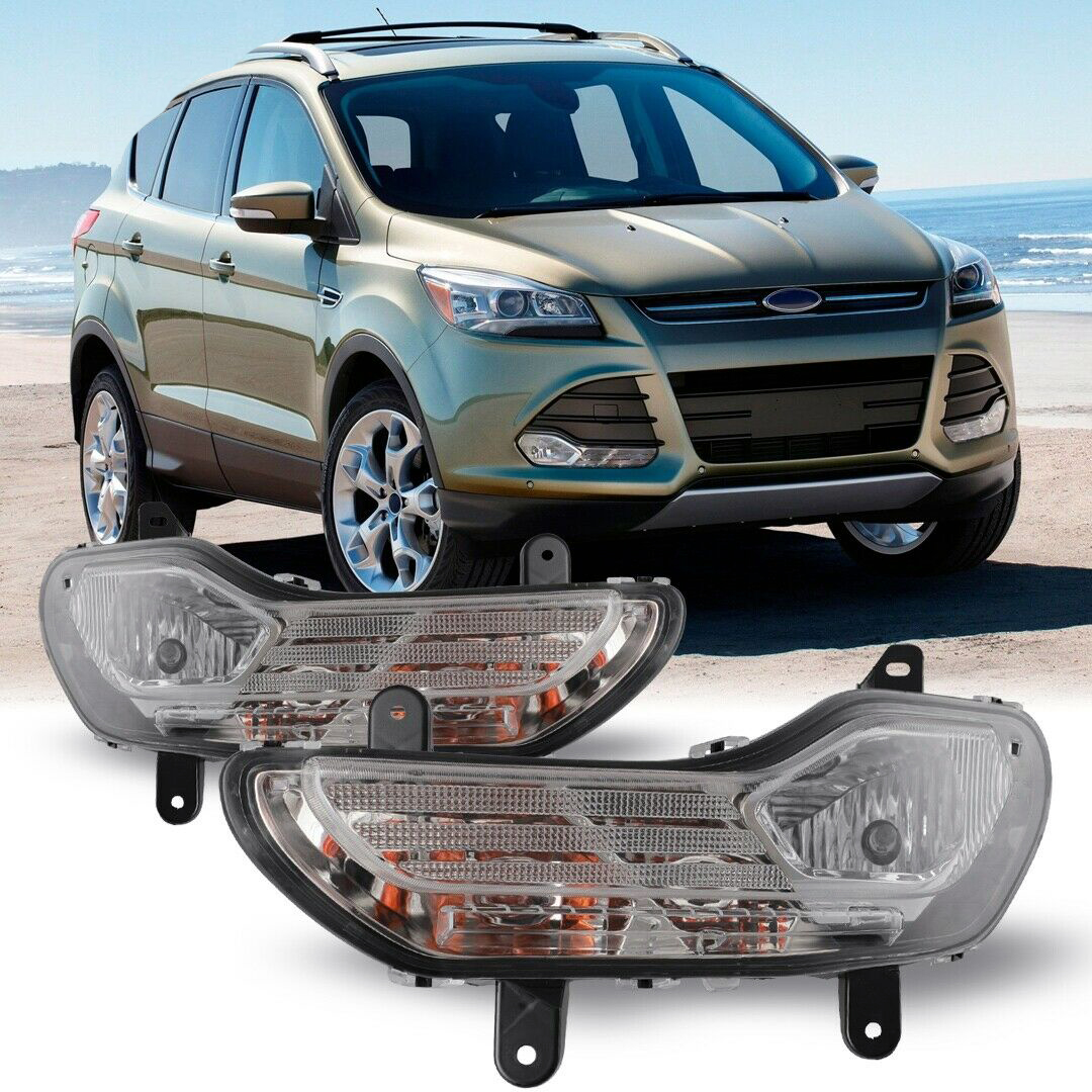 Fit For 13-16 Ford Escape Clear Lens Pair Bumper Fog Light Lamp