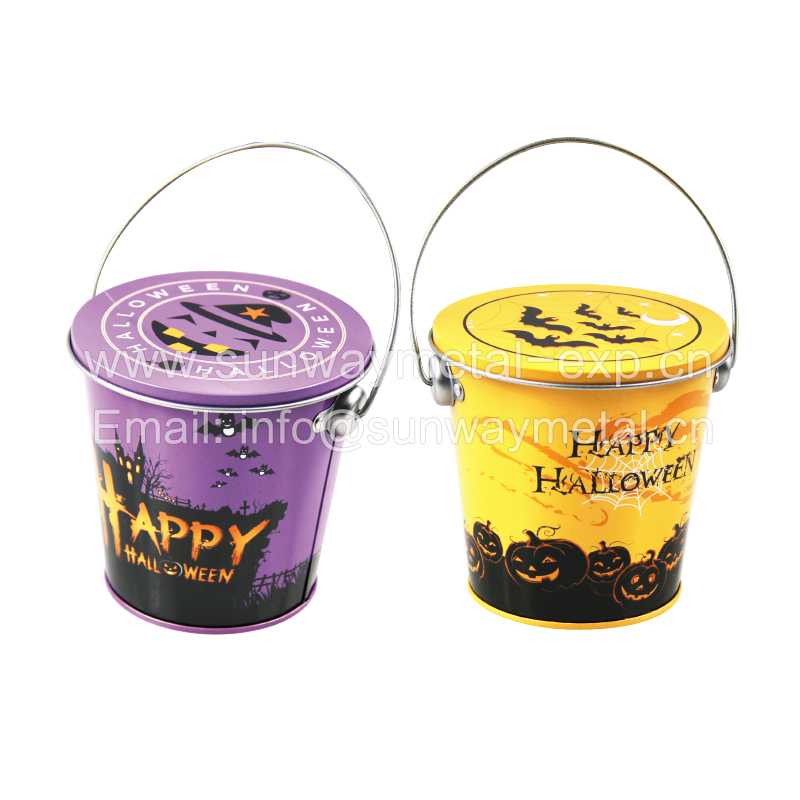 Easter Halloween Christmas tin bucket