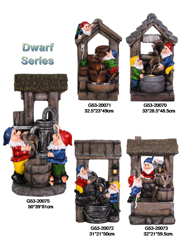 wholesale garden gnomes water fountain for garden decoration