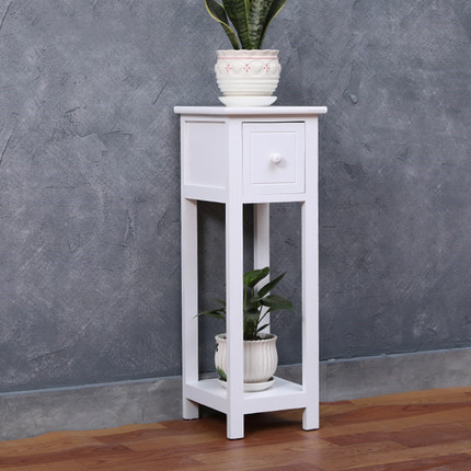 Lacquer furniture wooden white high table with drawer