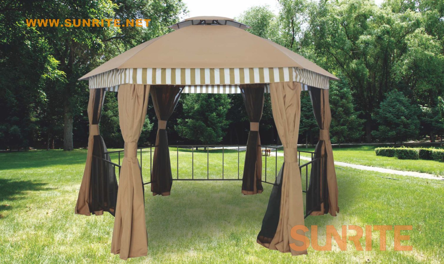 Patio Steel Hexagonal Gazebo