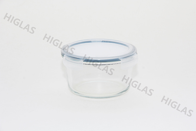 1.1l/0.8l Round Borosilicate Glass Food Container With Matt Pp Lid