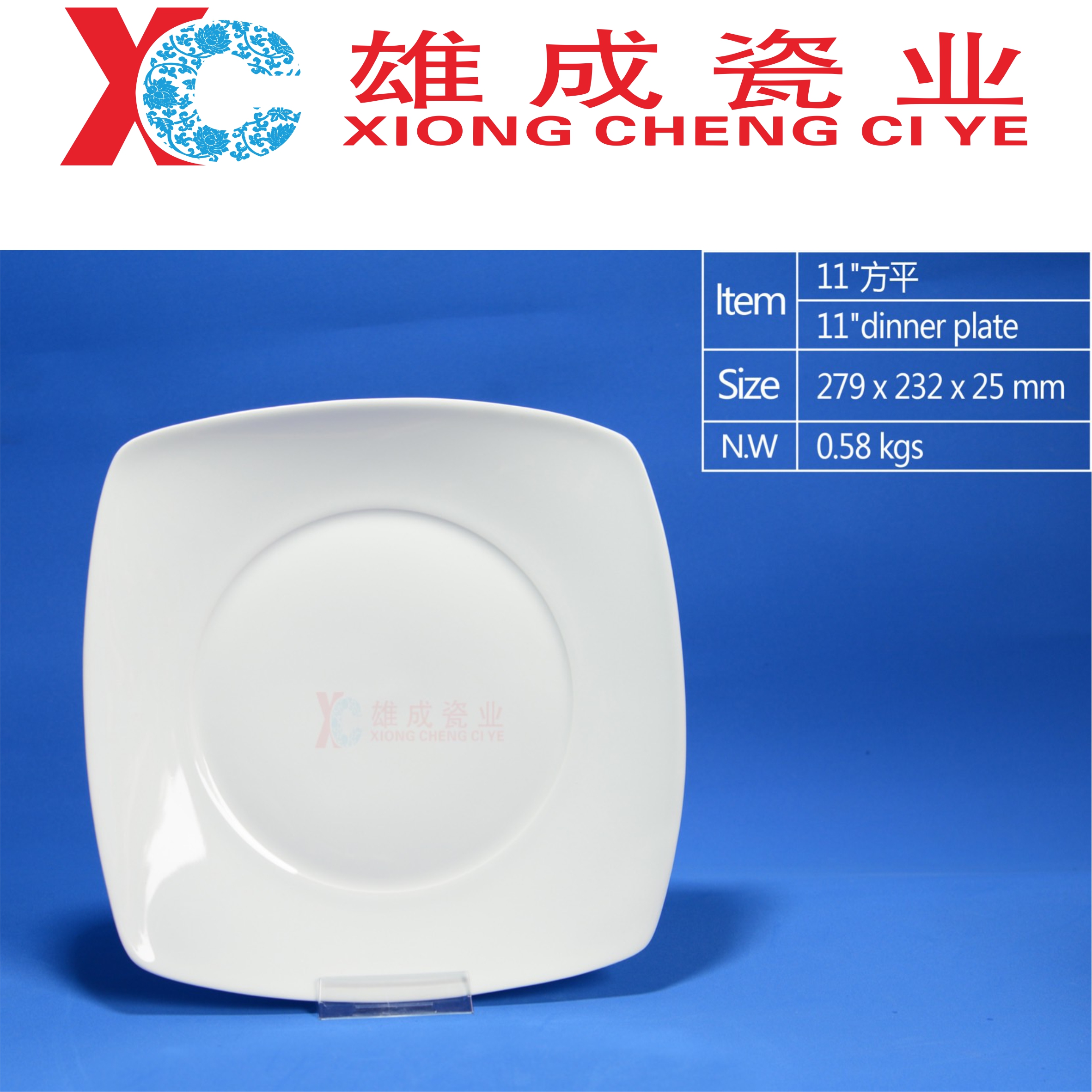 11‘’ square dinner plate