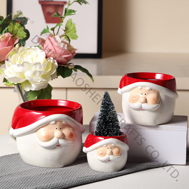 Christmas Santa with dolomite material planter