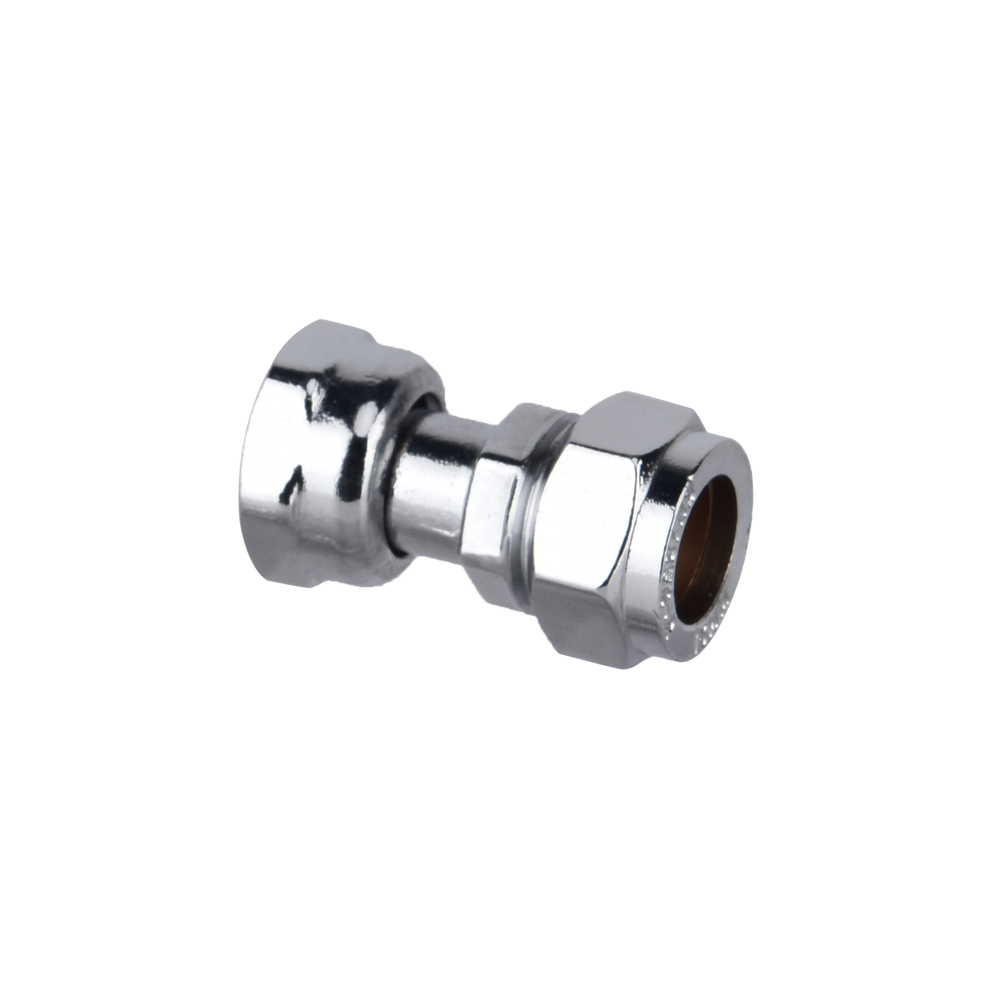 Compression Cu Chrome Straight Tap Connector 15mm*1/2" pack of 1 UK-DO