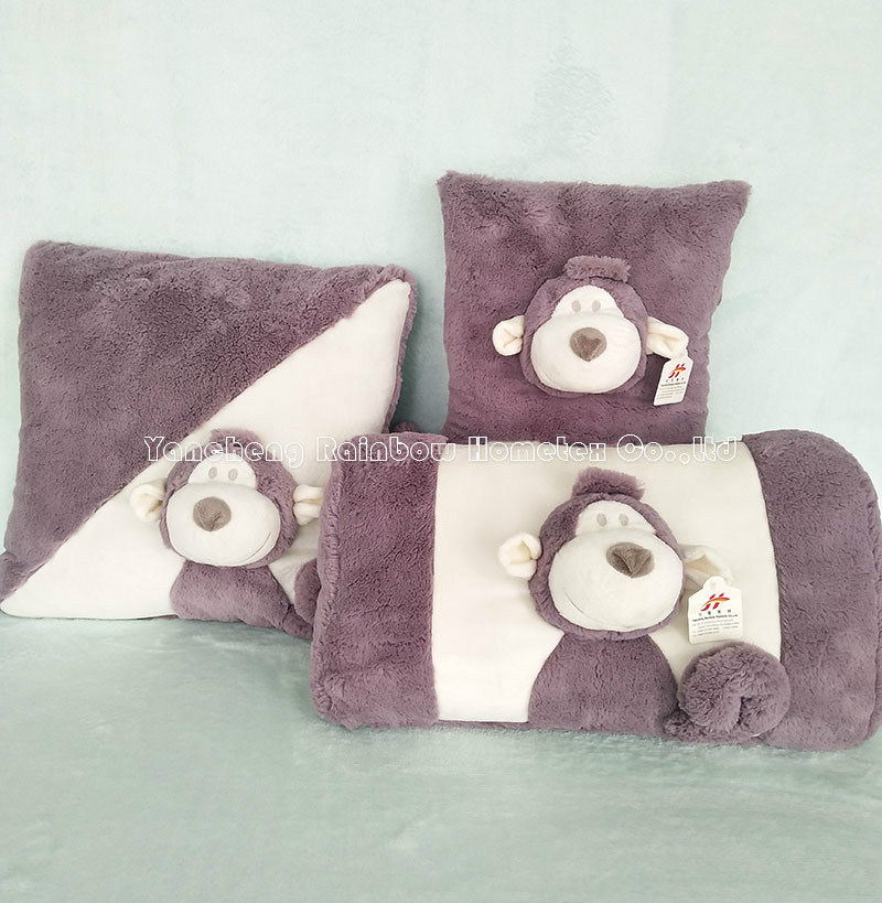 Embroidery plush cushion