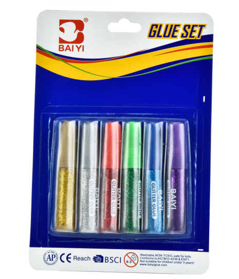 6ct 6g Glietter Glue In Blister