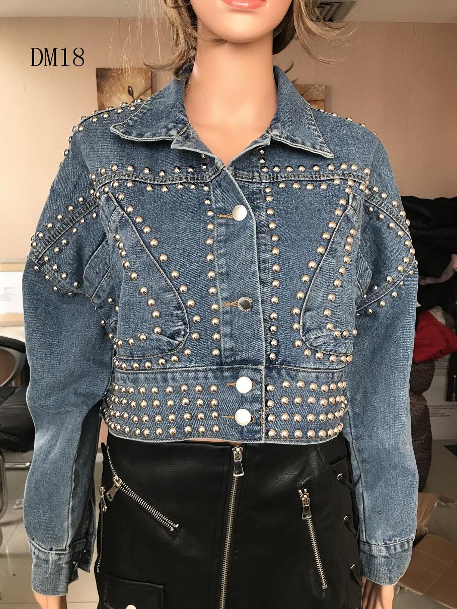 Ladies Print Embroidered Beaded Denim Jacket