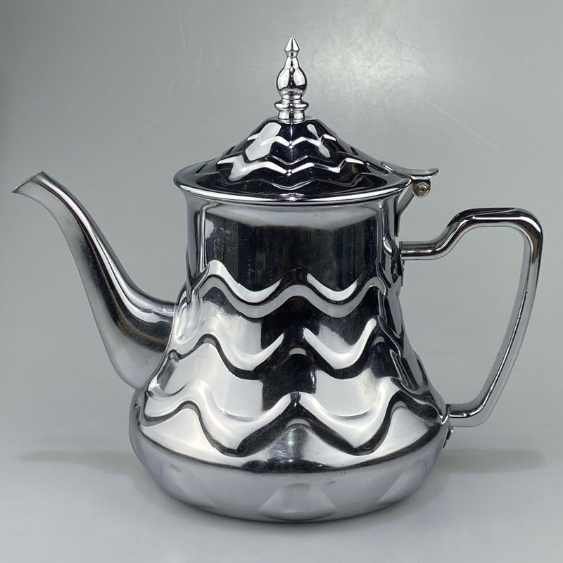 High quality Stainless steel Moroccan Coffee pot Metal Arabic Tea pot Chrome plated Gold Plated
