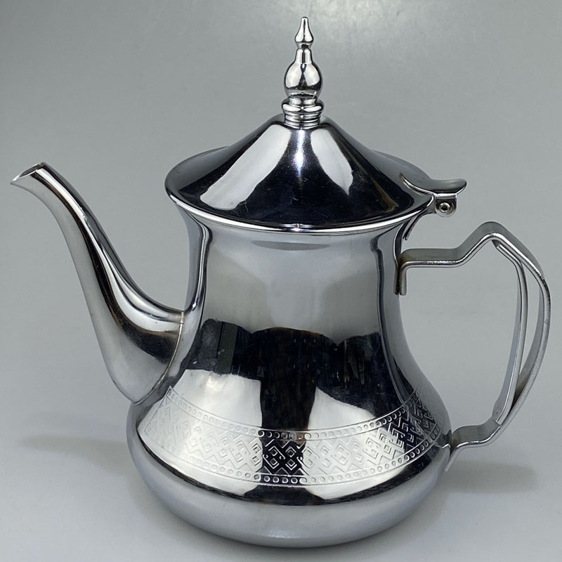 High quality Stainless steel Moroccan Coffee pot Metal Arabic Tea pot Chrome plated Gold Plated