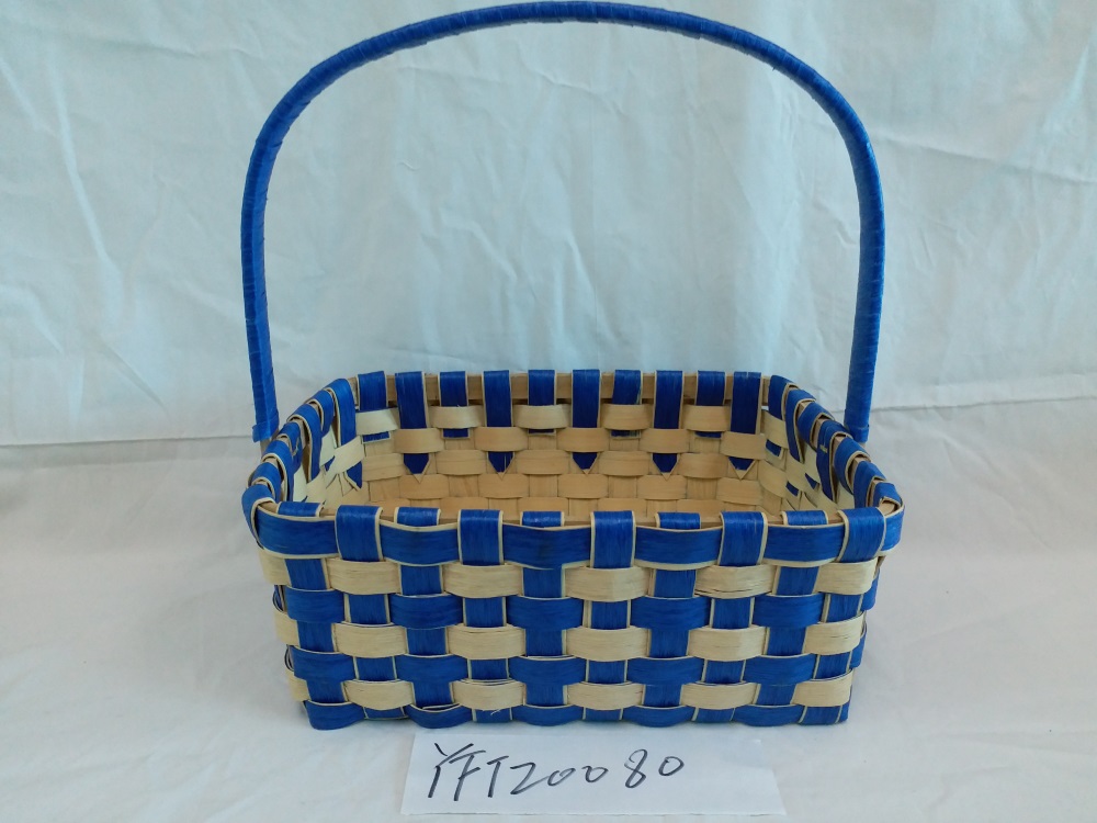 Gushi Yufeng Wicker Basket Gift Baskets Empty rectangle Willow Woven Picnic Basket Easter Candy Basket Storage Wine Basket with Handle Egg Gathering Wedding Basket