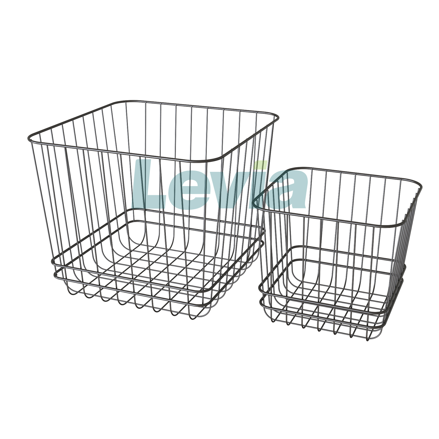 Wire Storage Basket (Set of 2) | Organizer Bin Baskets for Kitchen Cabinets Freezer Bedroom Bathroom Nursery