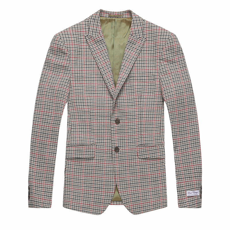 Men's Houndstooth Checked Blazer With Slim Fit