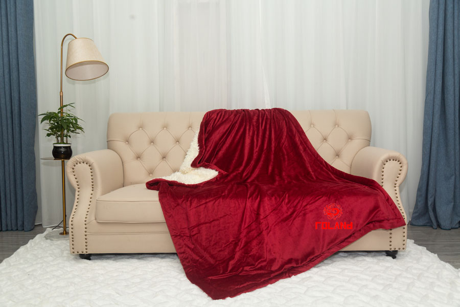 Solid Flannel With Sherpa Backside 2 Layer Blanket/Throw