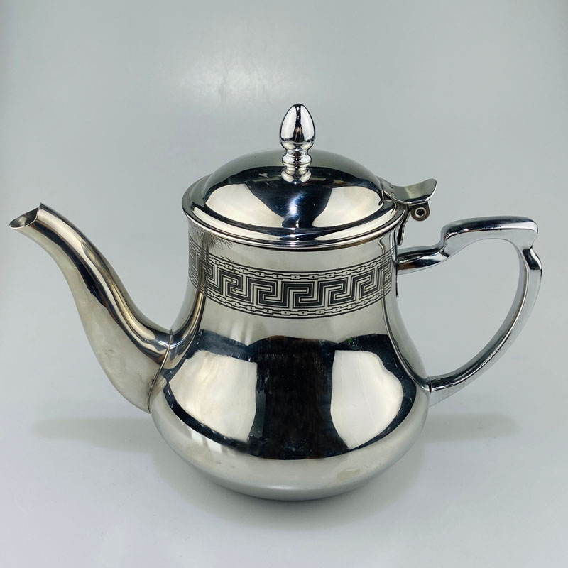 High quality Stainless steel Moroccan Coffee pot Metal Arabic Tea pot Chrome plated Gold Plated