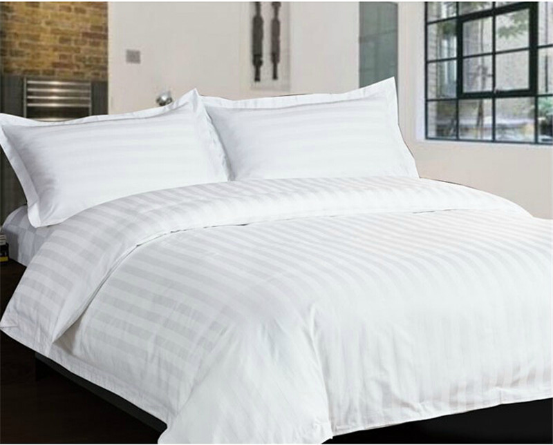 hotel 100%cotton white stripe bedding set
