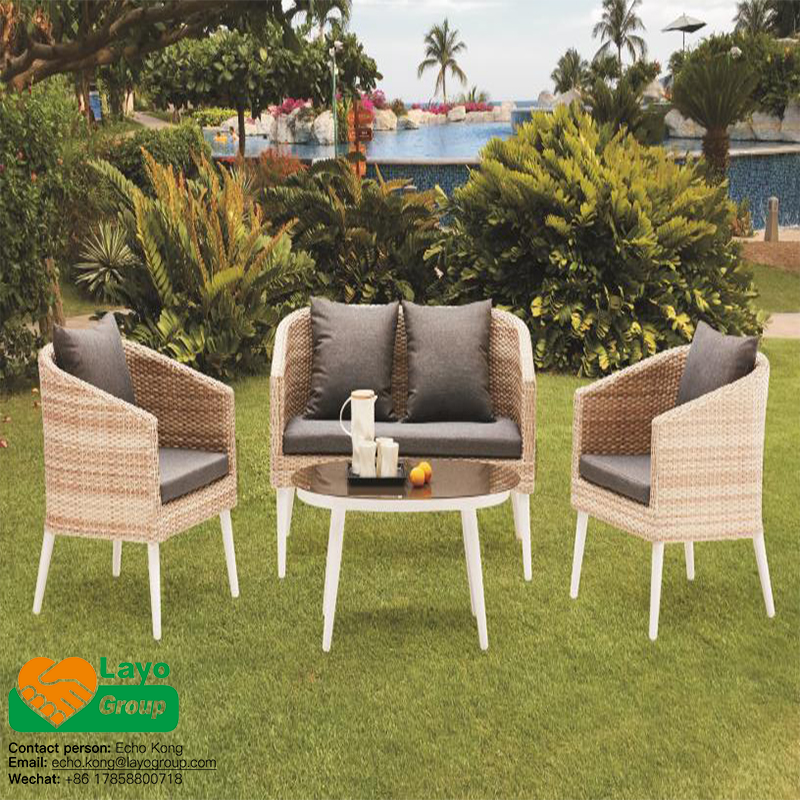 4 Pcs Alum Rattan Sofa Sets