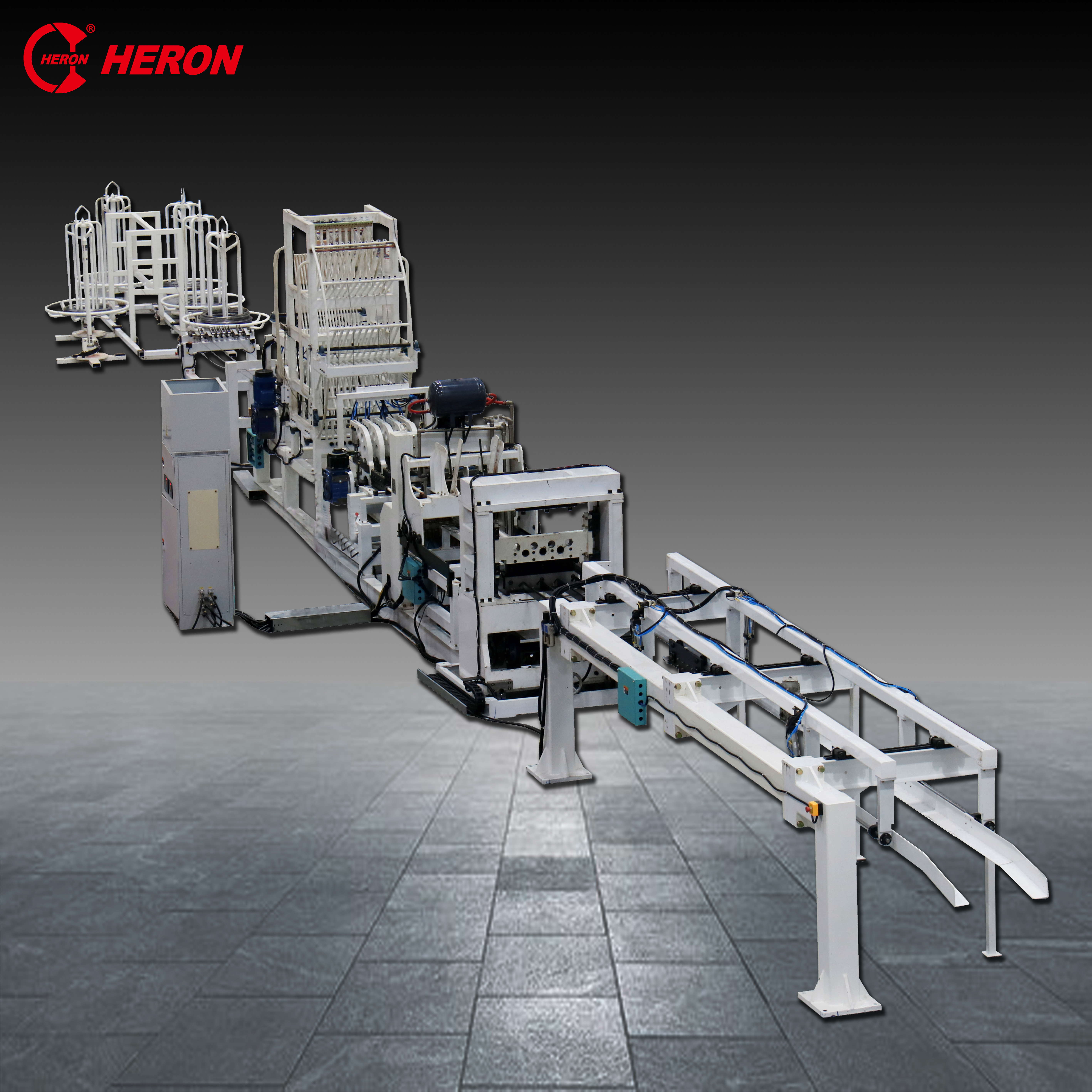 Automatic multi spot welding machine with wire feeder for preformed wall frame