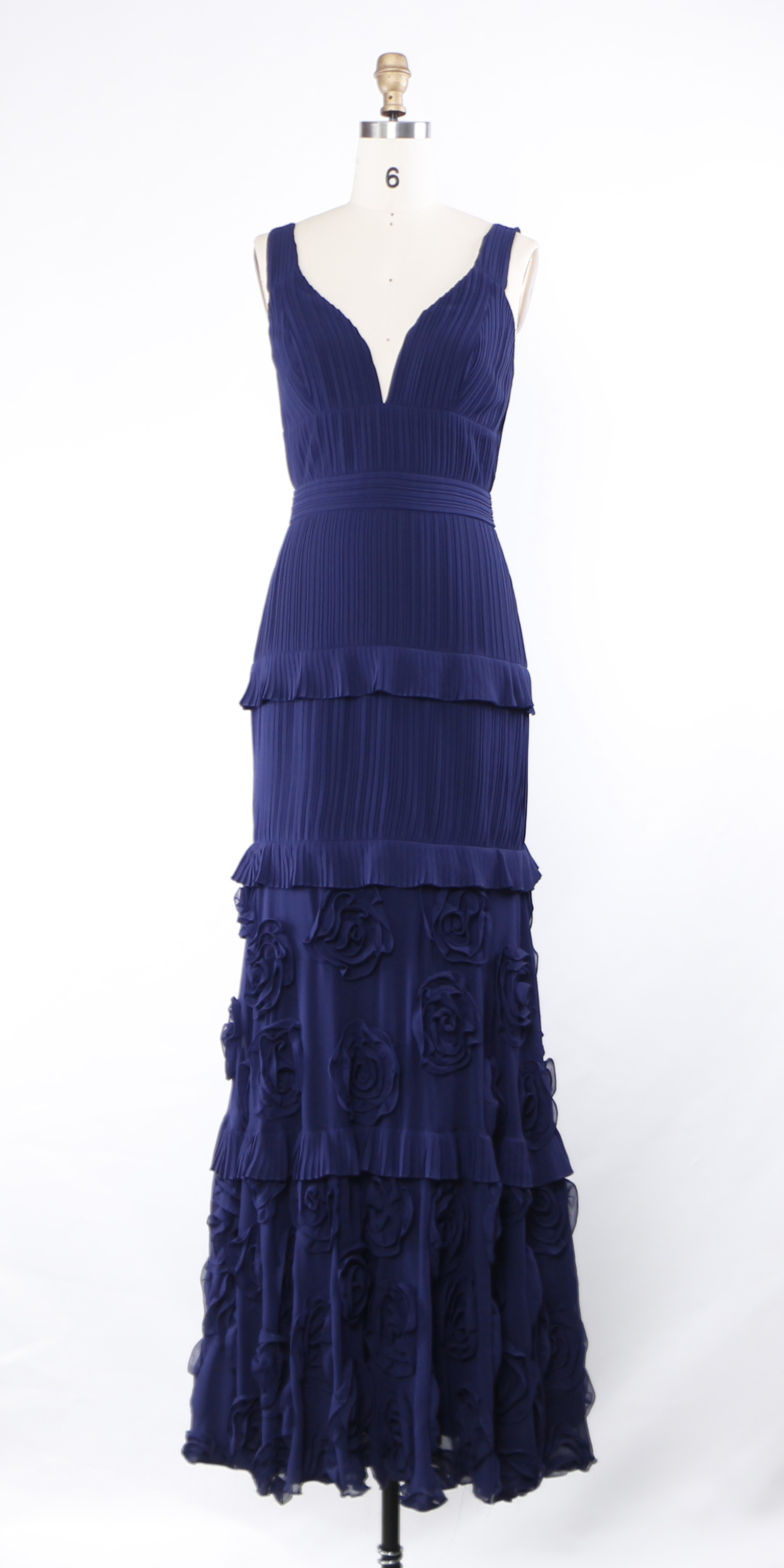 Women's Plunging Sexy V-Neck Sleeveless Party Dress with Pleated Formal Gown Prom Dress