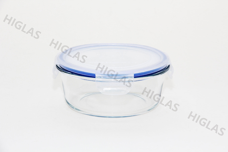 1.2l/0.95l/0.6l/0.4lround Borsilicate Glass Food Container With Pp Lid