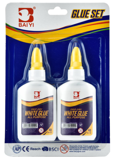 2ct 40g White Glue In Blister