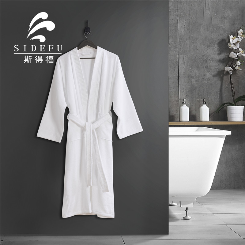 Hotel Velour Bathrobe Kimono Collar