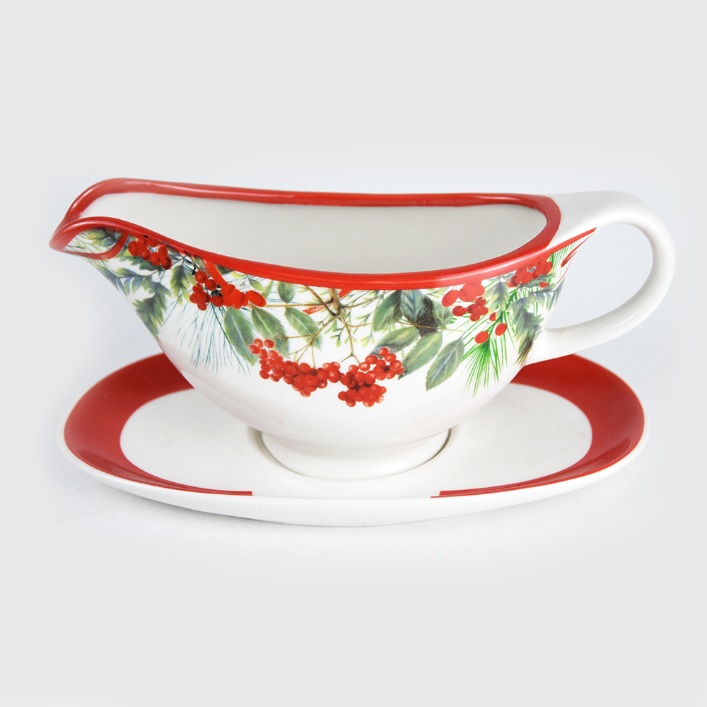 Porcelain Gravy Boat With Decal Printing