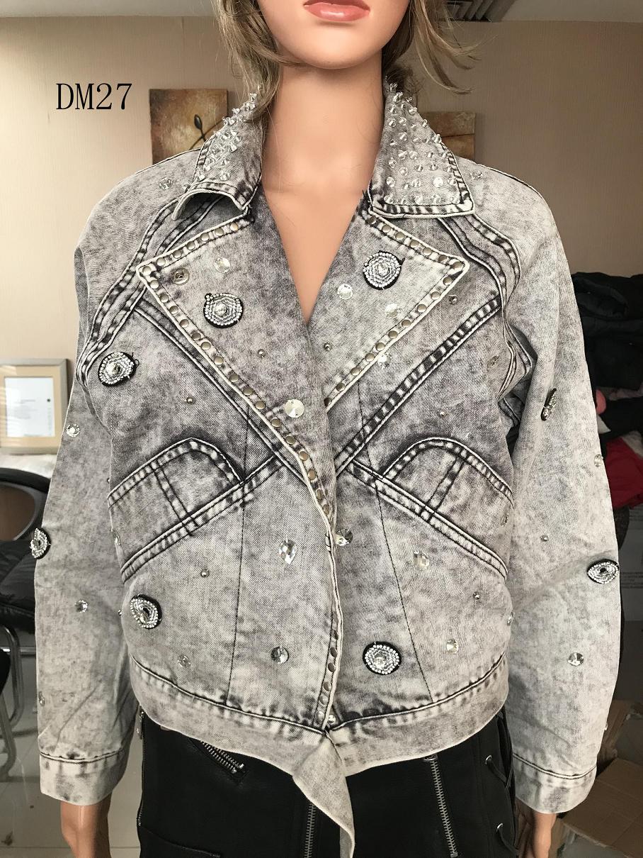 Ladies Print Embroidered Beaded Denim Jacket