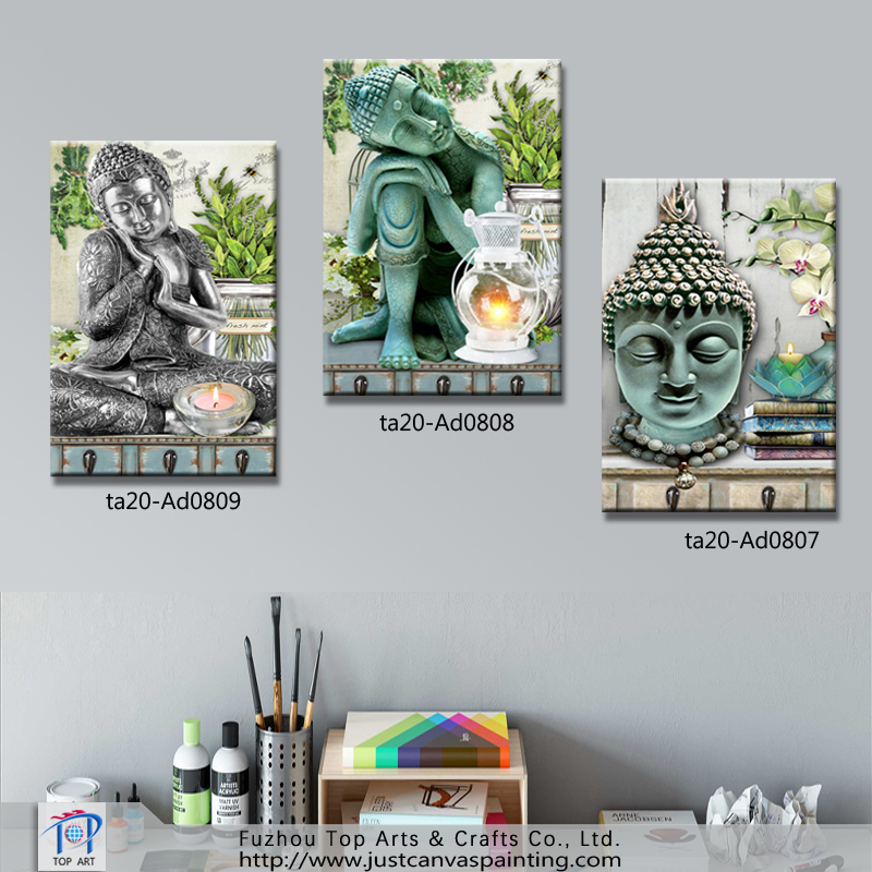 LED canvas wall art with hooks buddha