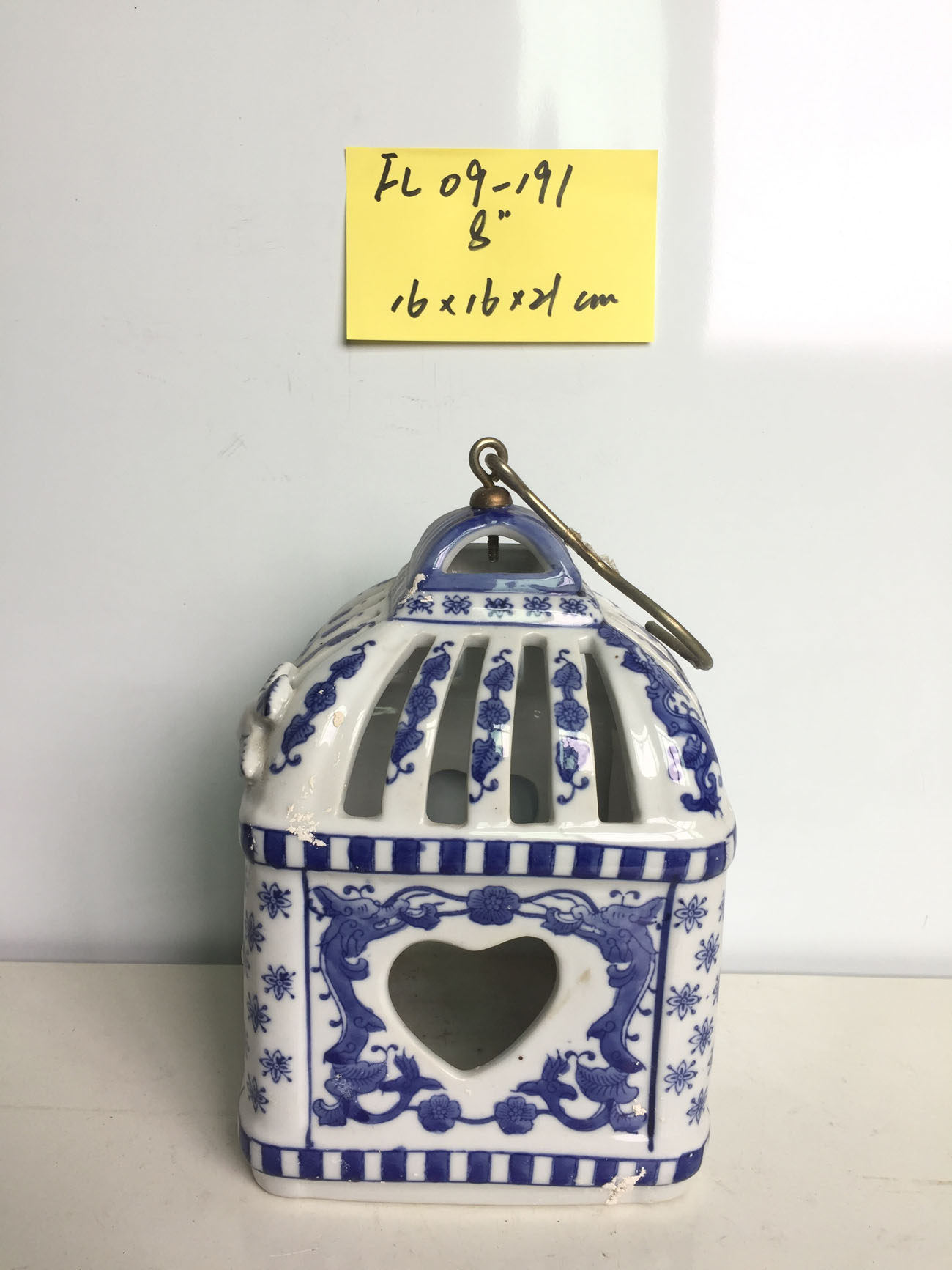 8" ceramic bird cage