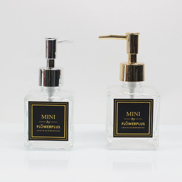 Hot sale 200ml Clear Square Foaming Hand Soap Bottle Glass With Lotion Pump for hand soap wholesale