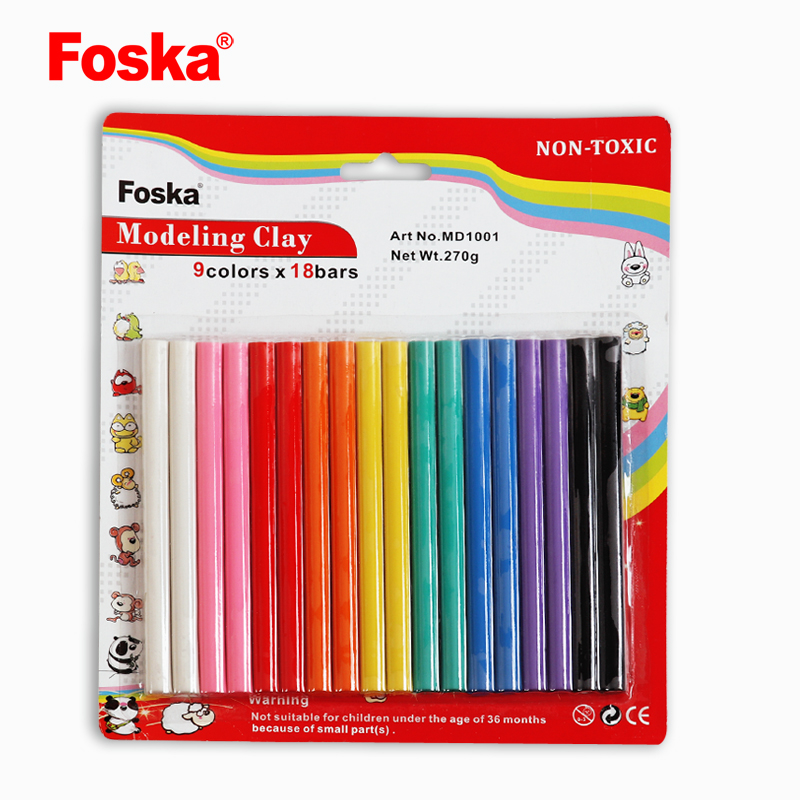 Foska Kids Colorful Non-toxic Air Dry Polymer plasticine Modelling Clay