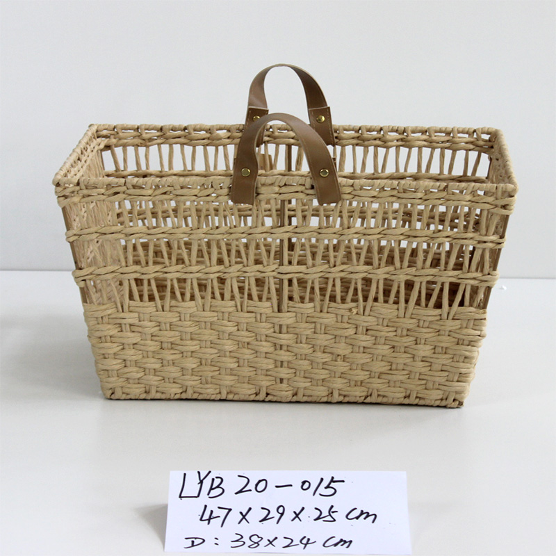 paper rope woven storage basket