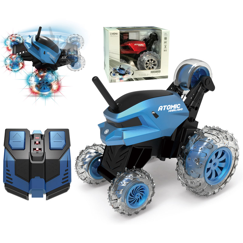 SINOVAN 2.4G plastic full funtion children's remote control stunt car with rechargeable battery