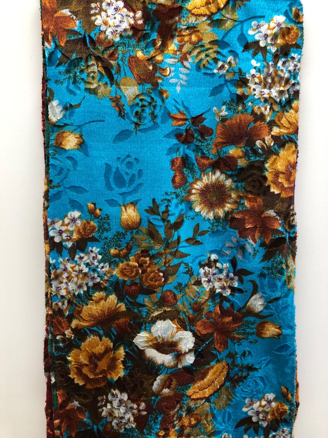 Printed velvet with carving