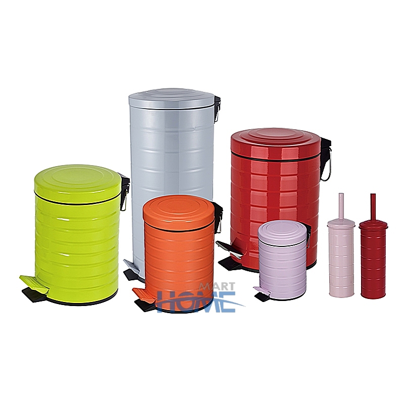Round shaped Easy Close - soft closing trash can powder coating mechanism sheet zinc plated metal dustbin with handle Waste Bin